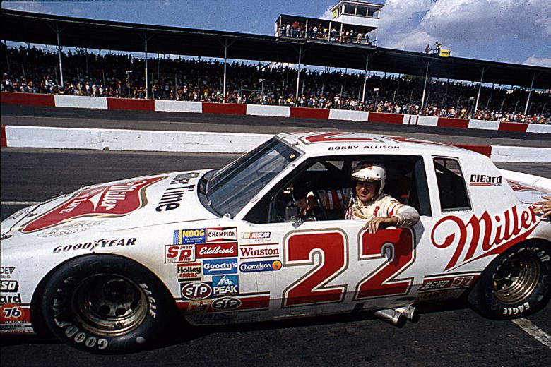 Bobby Allison in his No. 22 race car.