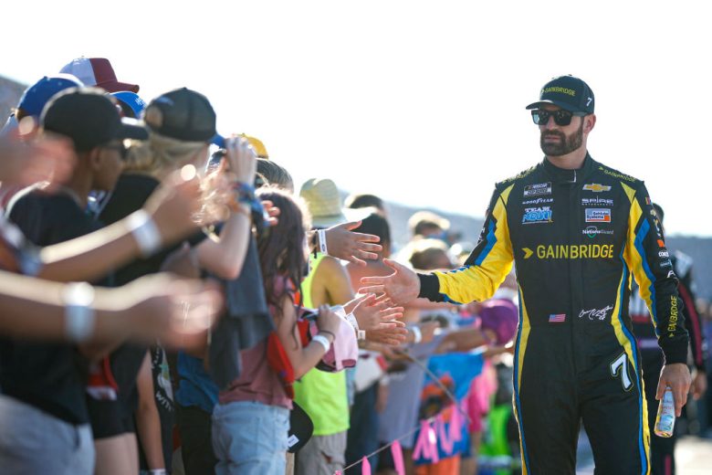Corey LaJoie greets fans.