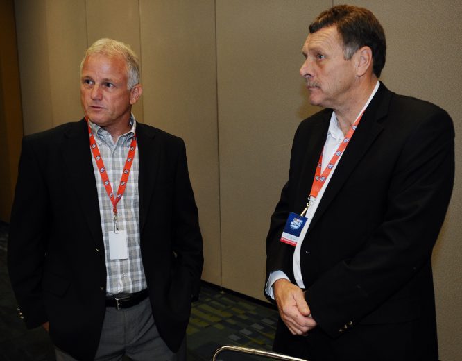 Ricky Rudd talking with Robert Pressley
