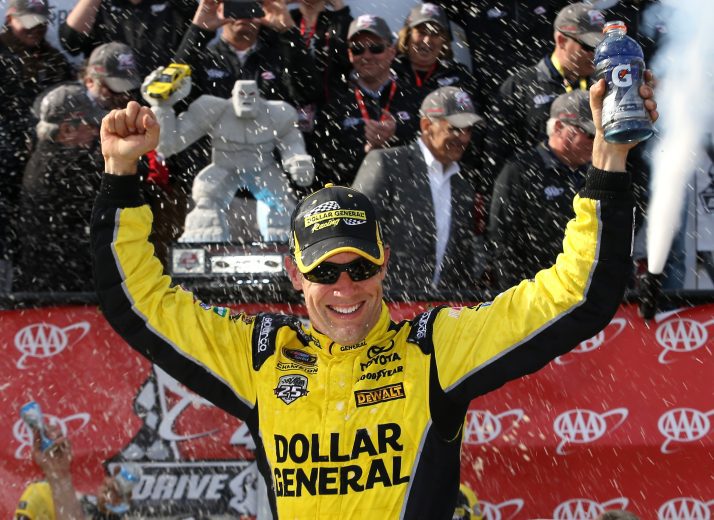 Matt Kenseth celebrates in victory lane