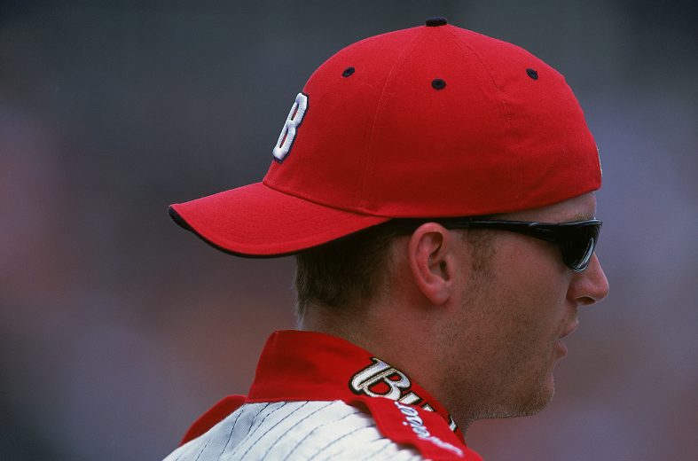 Dale Earnhardt Jr. looks on.