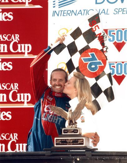 Kyle Petty celebrates in Victory Lane.