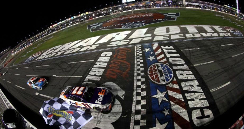 Denny Hamlin wins the Coca-Cola 600 at Charlotte Motor Speedway.