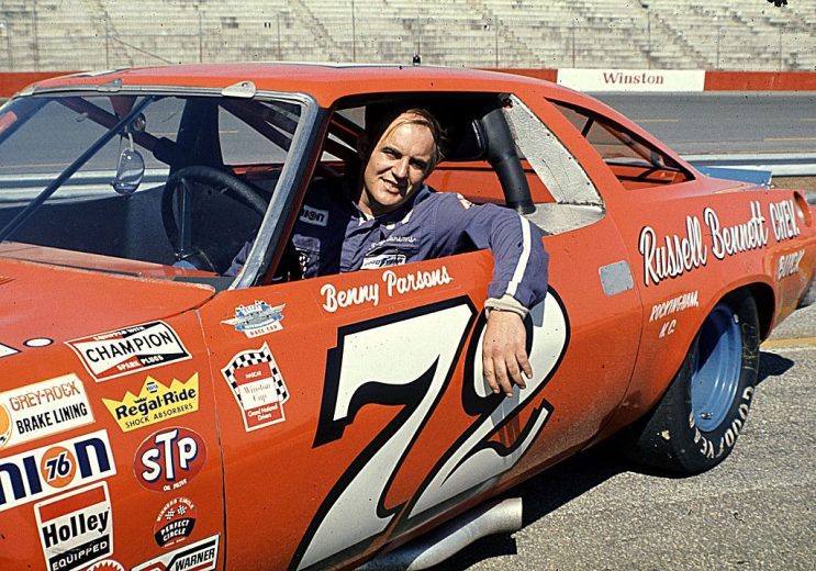 Benny Parsons sits in his car.