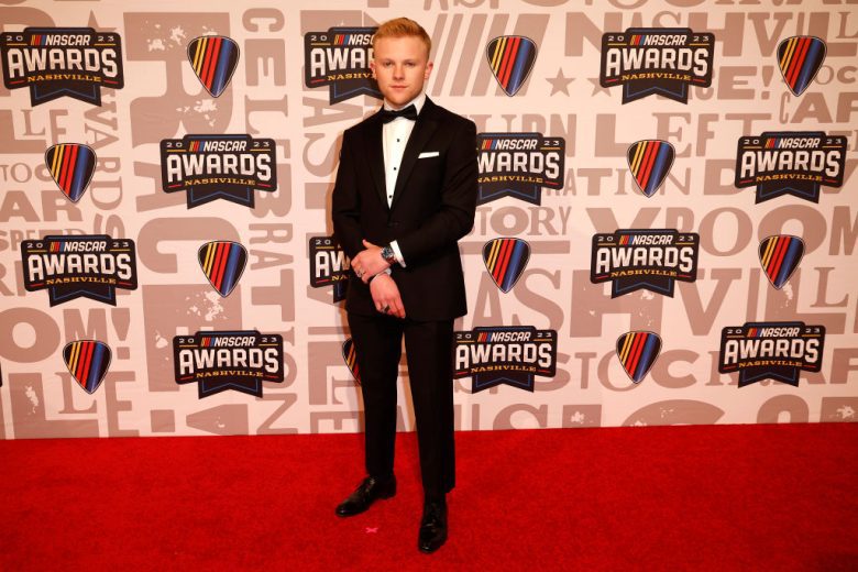Ty Gibbs poses for photos on the red carpet