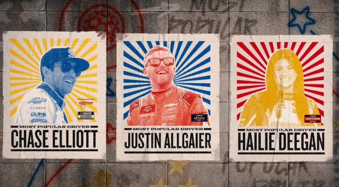 Featured image for Chase Elliott, Justin Allgaier, Hailie Deegan earn 2023 NMPA Most Popular Driver Awards