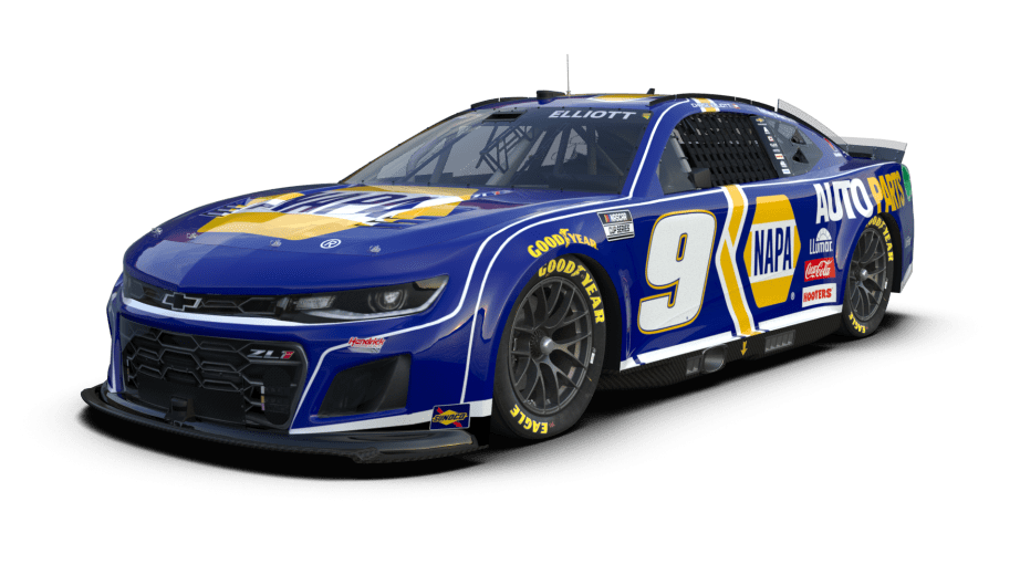 Render image of the number 9. NAPA Autoparts paint scheme.