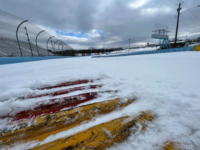 Snow sitting on Watkins Glen