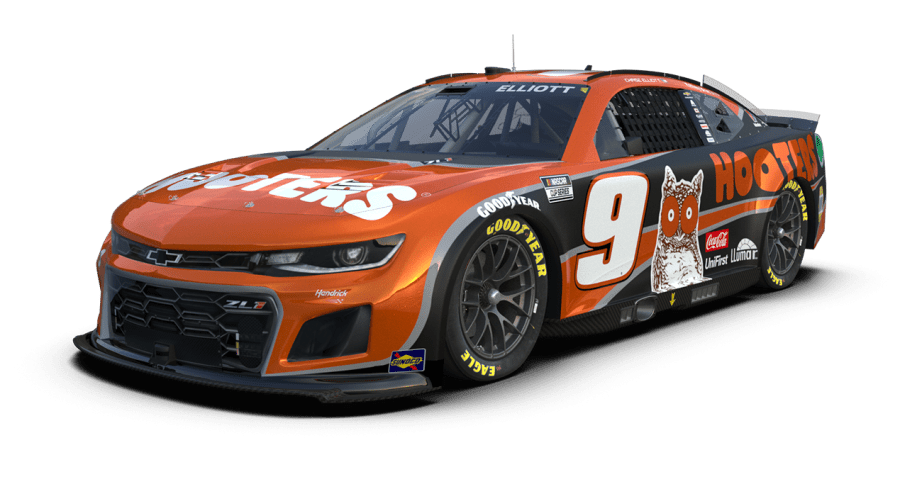 Render image of the number 9 hooters chevrolet.