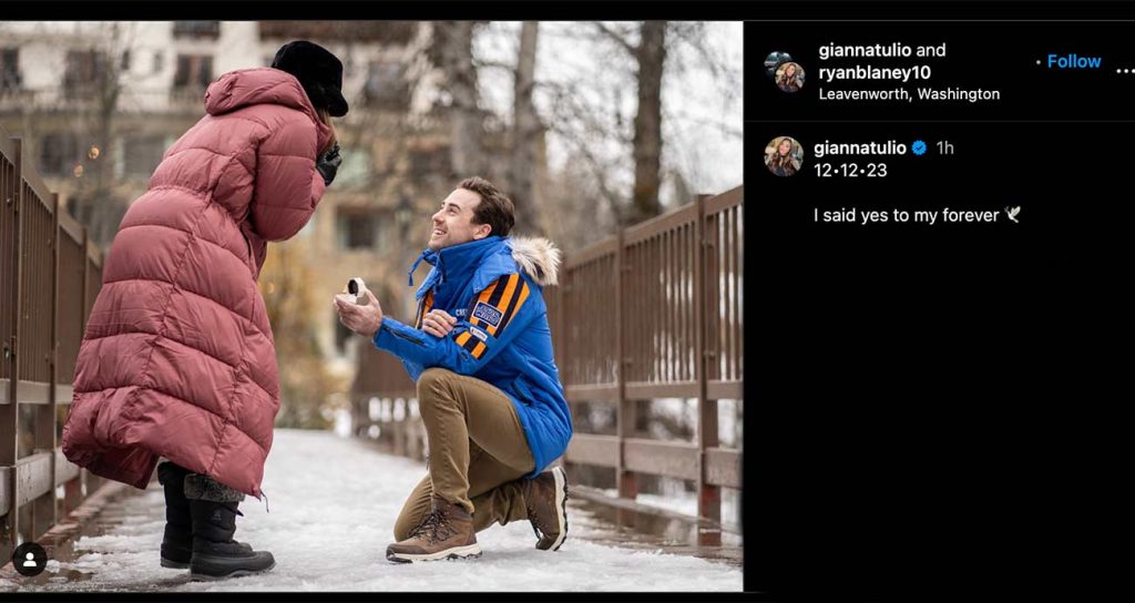 Ryan Blaney proposes to Gianna Tulio