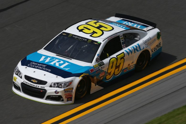 Michael McDowell drives at Daytona.