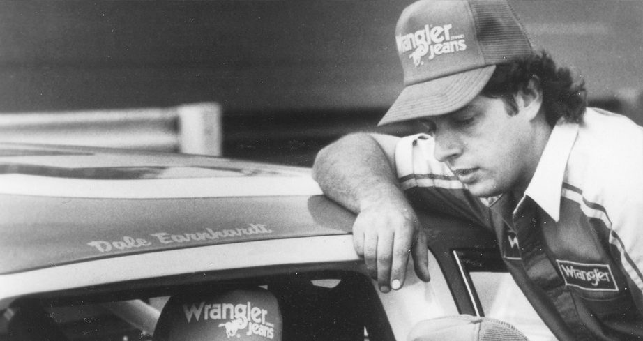 Kirk Shelmerdine as he looks on during a conversation with Dale Earnhardt.