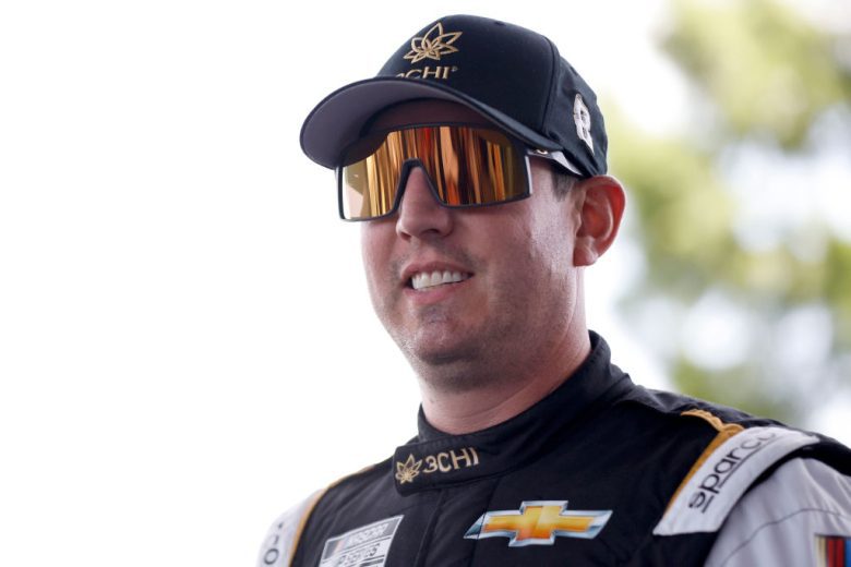 Kyle Busch looks on at Indianapolis.