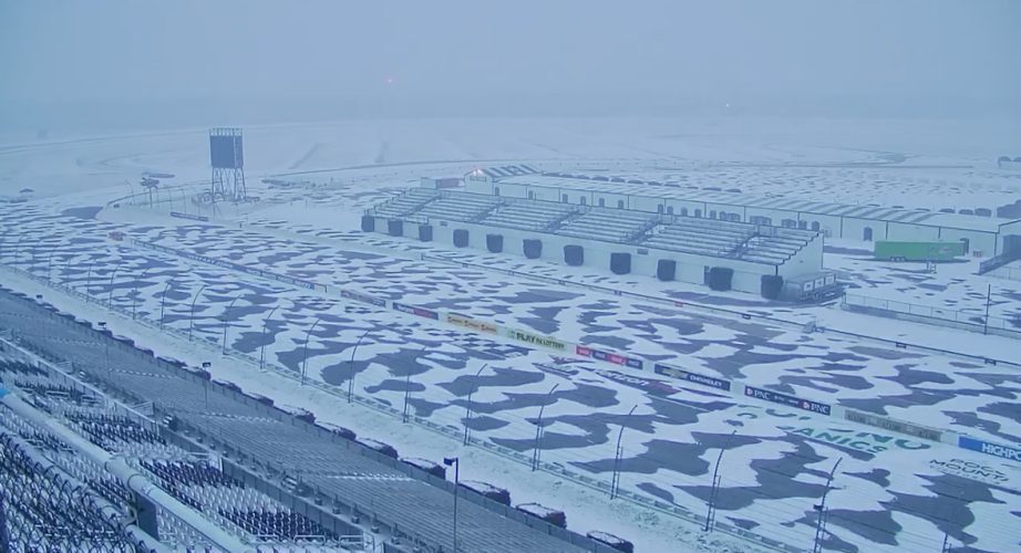Snow covered Pocono track