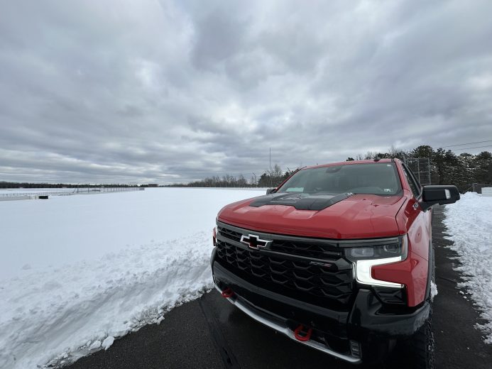 Snow covered Pocono track