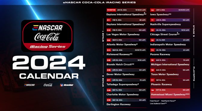 eNASCAR Coca-Cola iRacing Series unveils new-look 2024 schedule