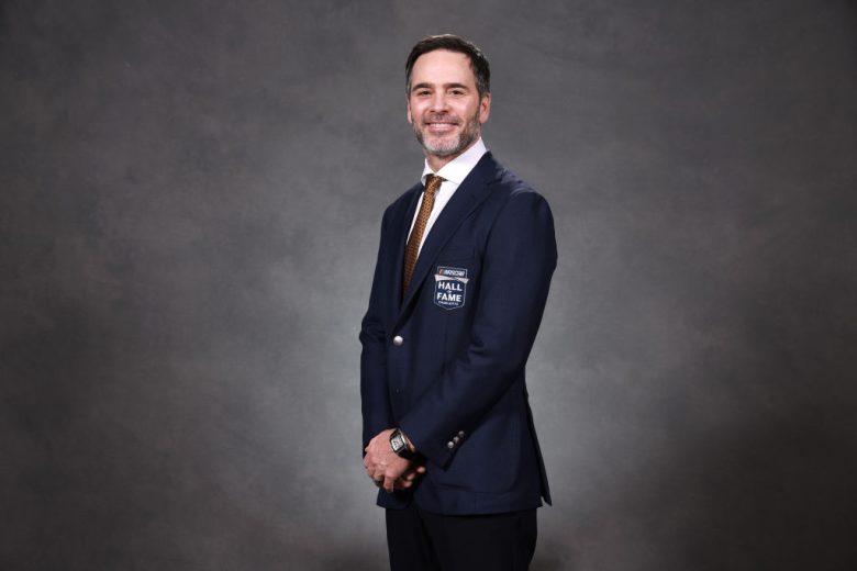 Jimmie Johnson poses for a photo