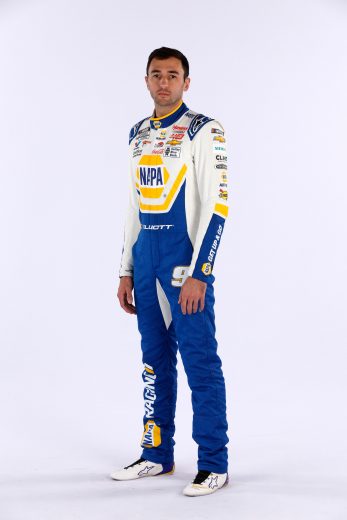Chase Elliott poses for a photo during NASCAR Production Days