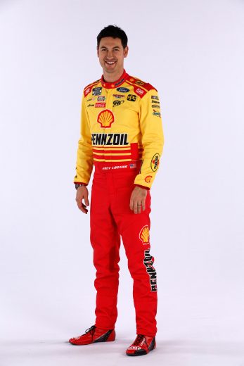 Joey Logano poses for a photo during NASCAR Production Days