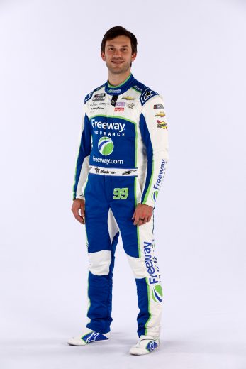 Daniel Suarez poses for a photo during NASCAR Production Days