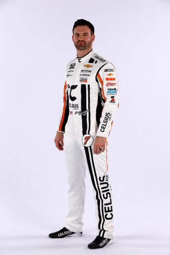 Corey LaJoie poses for a photo during NASCAR Production Days