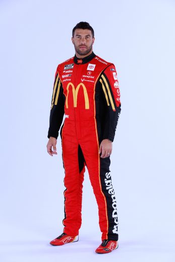 Bubba Wallace poses for a photo during NASCAR Production Days