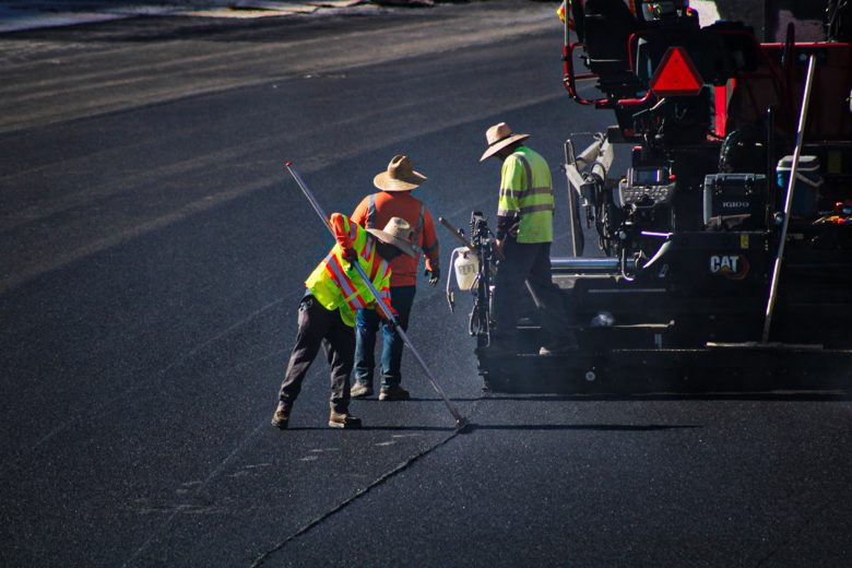 Track being paved at the LA memorial coliseum