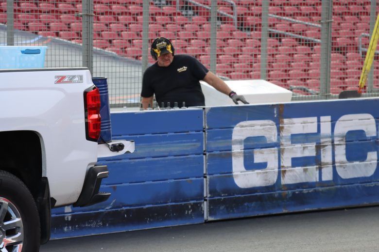 SAFER barriers being installed at Los Angeles Memorial Coliseum