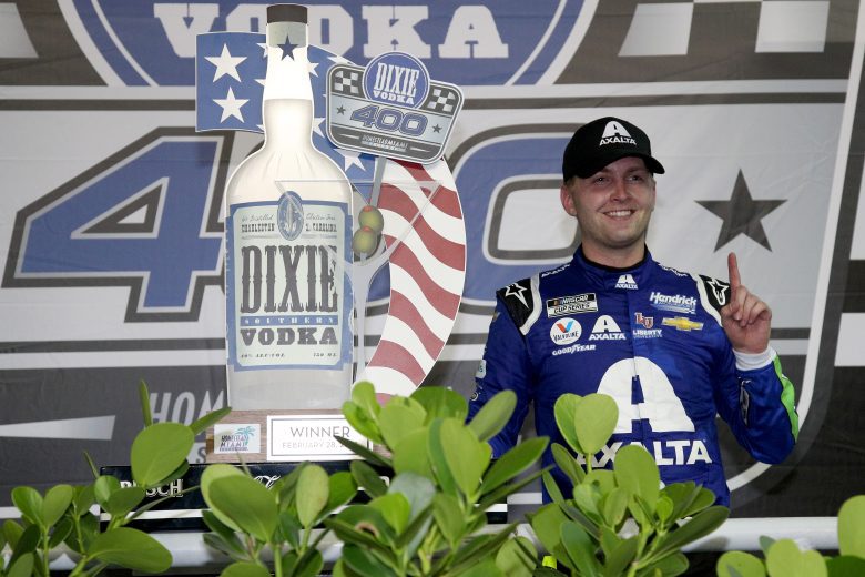 William Byron celebrates at win