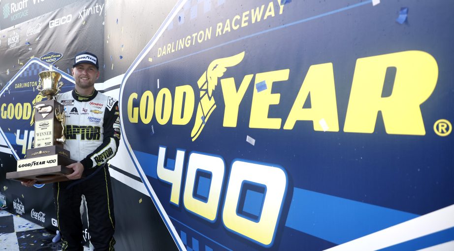 William Byron celebrates at win