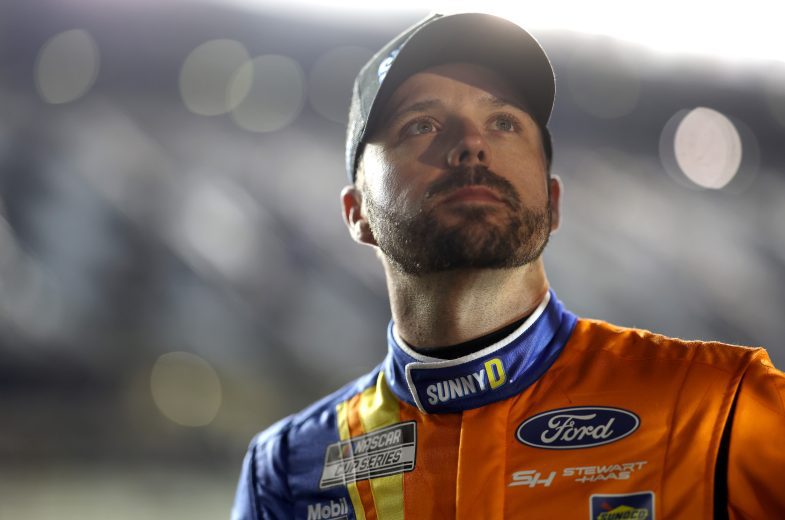 Josh Berry, driver of the No. 4 SunnyD Ford, looks on during qualifying for the NASCAR Cup Series Daytona 500.