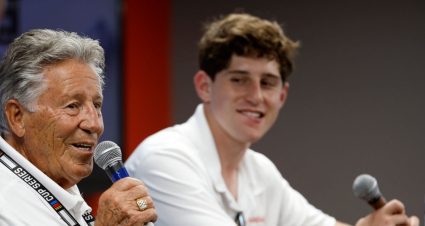 Nick Sanchez and Mario Andretti speak to media
