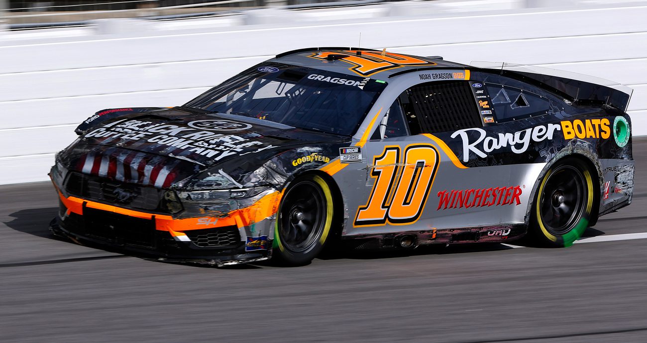 Noah Gragson drives the No. 10 Stewart-Haas Racing Ford at Atlanta.
