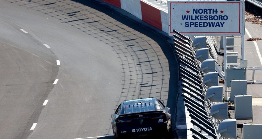 Ty Gibbs completes a lap at North Wilkesboro Speedway during the Goodyear tire test.