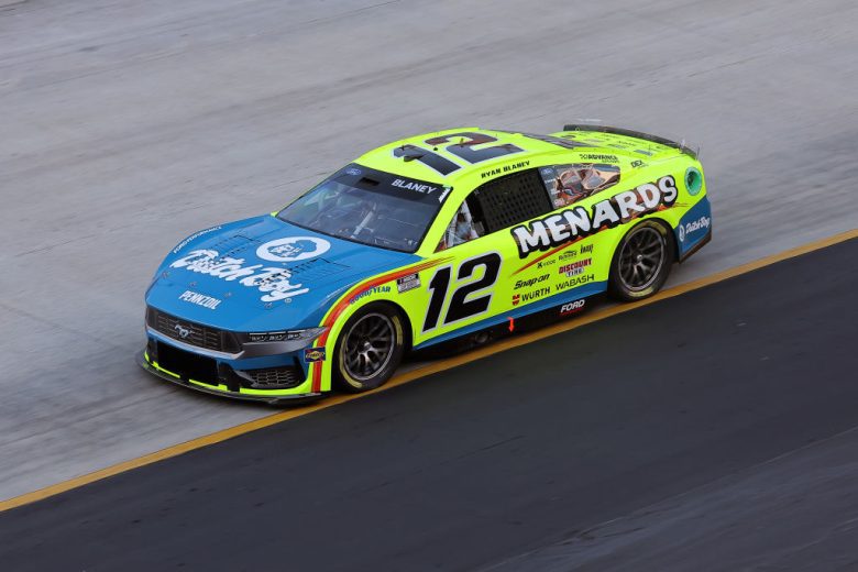 Ryan Blaney drives at Bristol.