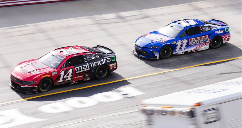 Chase Briscoe and Denny Hamlin race