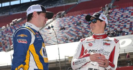 Christian Eckes and Zane Smith talk at Bristol