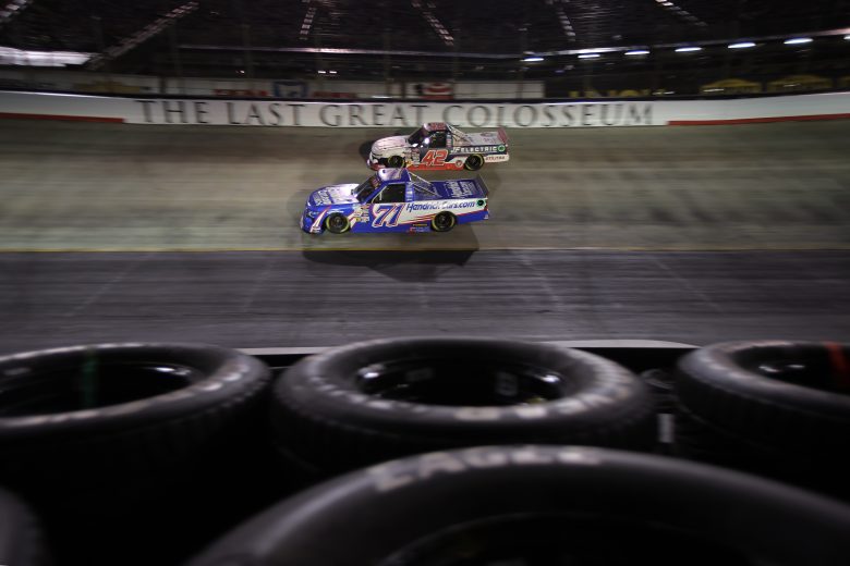 Rajah Caruth and Matt Mills race at Bristol.