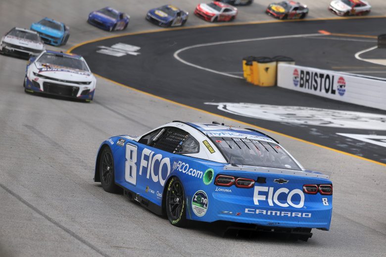 Kyle Busch drives backwards