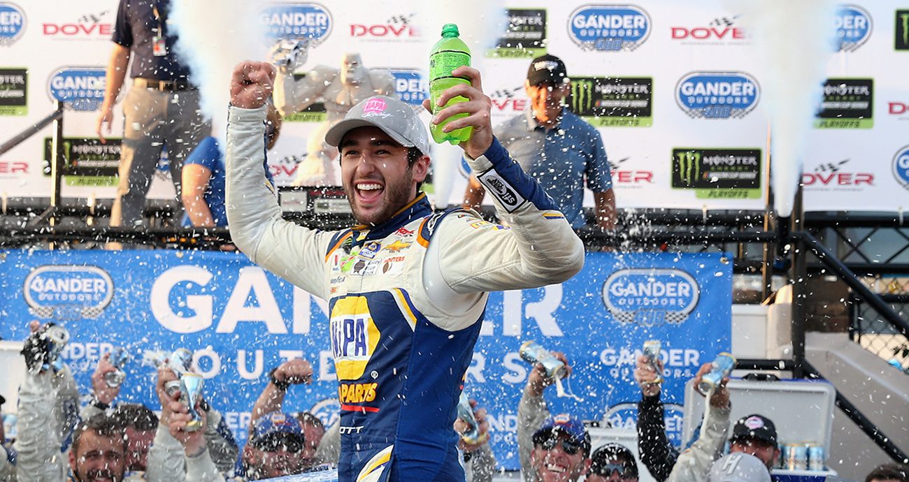 Chase Elliott celebrates