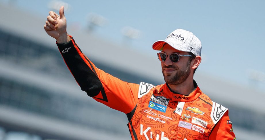 Daniel Suárez waves to fans at Texas.