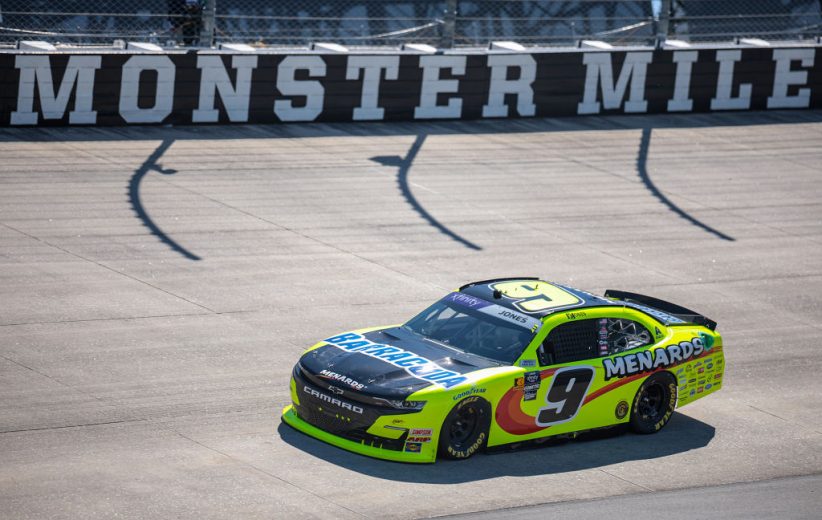 Brandon Jones drives at Dover.
