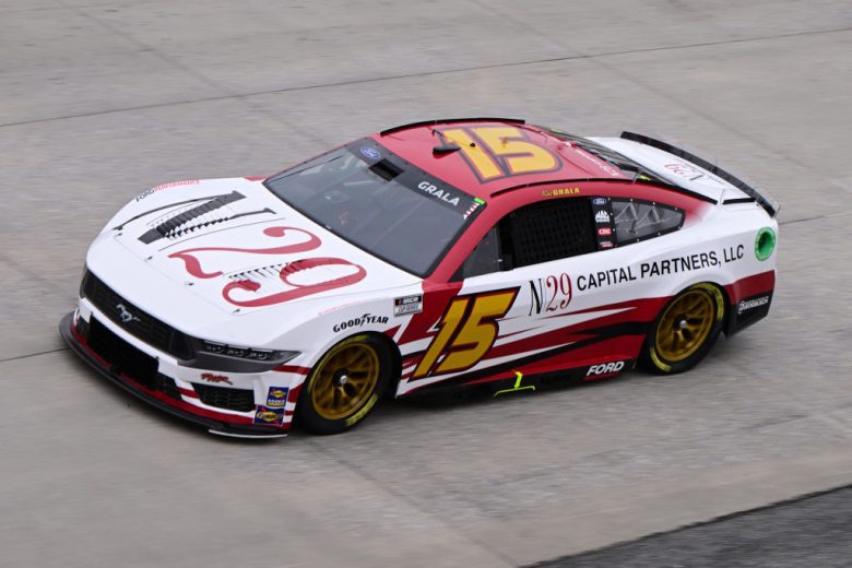 Kaz Grala drives at Dover.