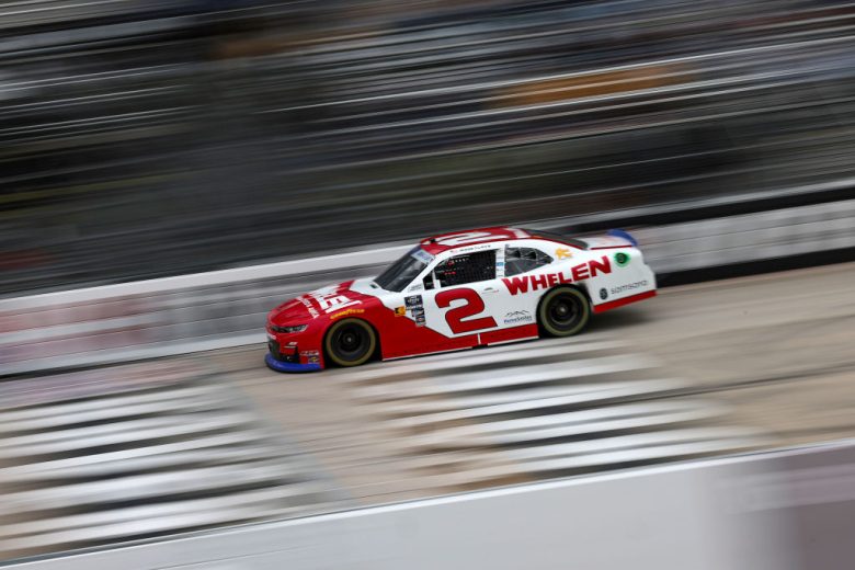 Jesse Love drives at Dover.