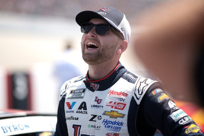William Byron looks on
