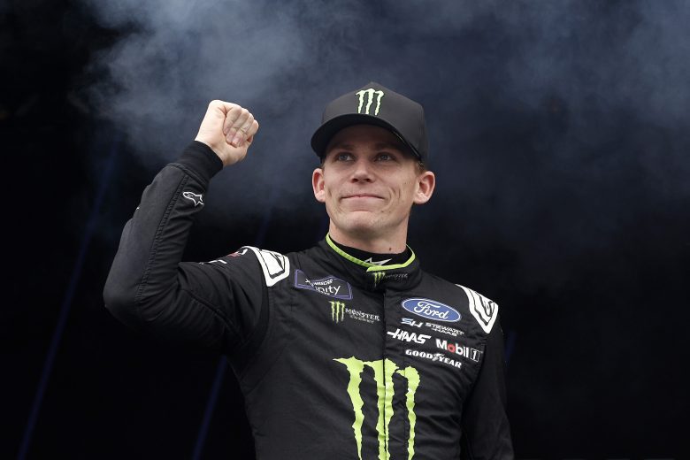Riley Herbst waves at driver intros