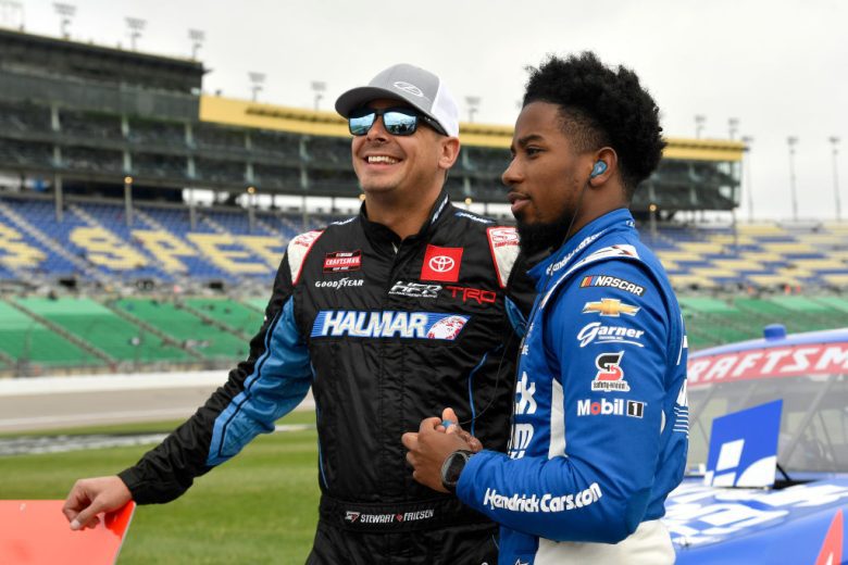 Friesen and Caruth on pit road at Kansas