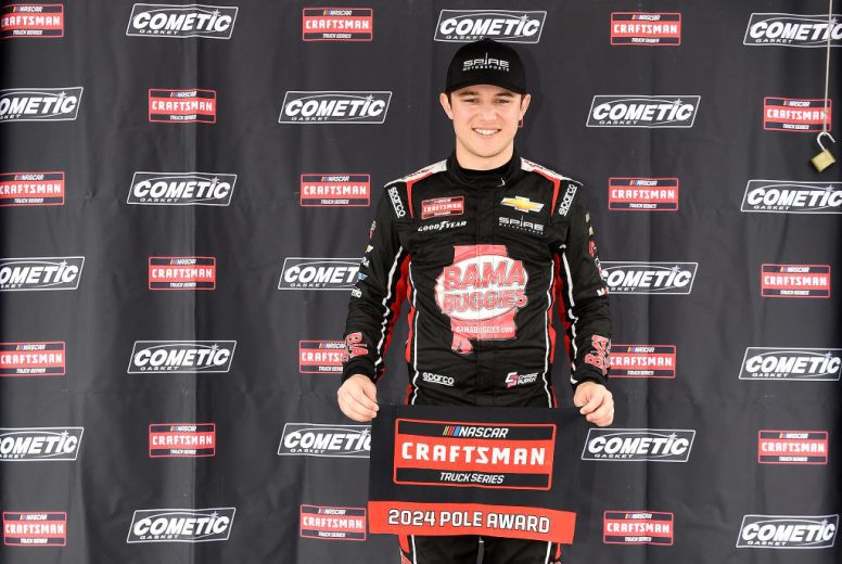 Chase Purdy poses with pole award