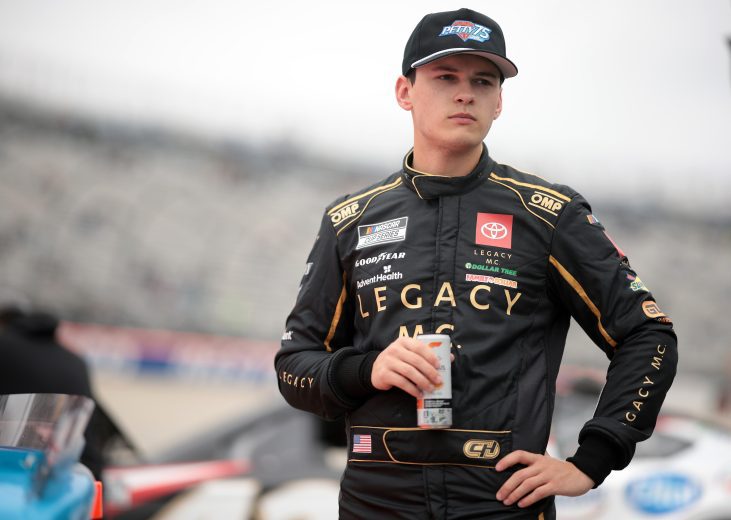 Corey Heim stands on pit road before a NASCAR Cup Series race.