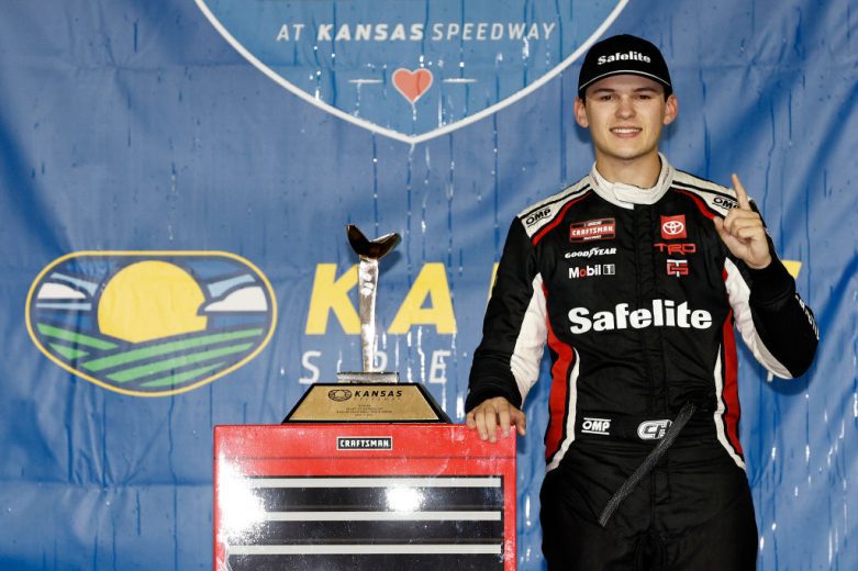 Corey Heim poses with Kansas trophy